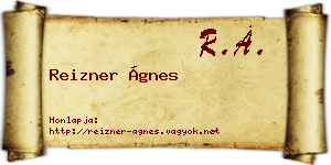 Reizner Ágnes névjegykártya